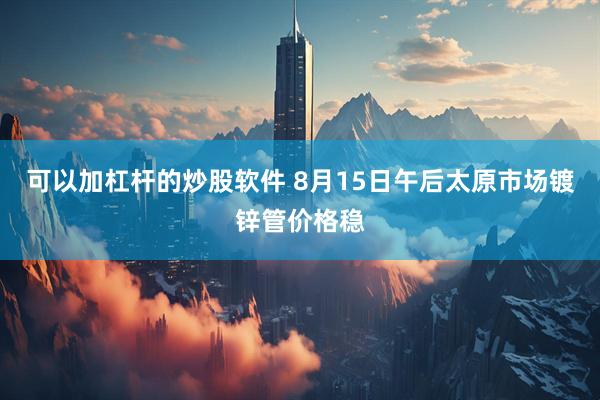 可以加杠杆的炒股软件 8月15日午后太原市场镀锌管价格稳